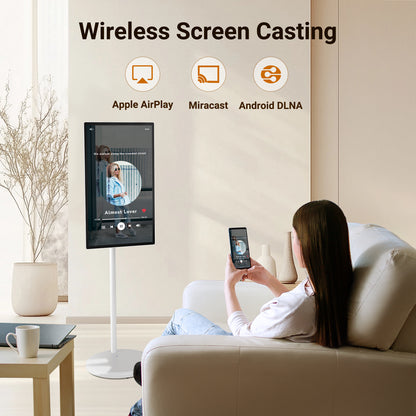 N newline FlexGo 32 Portable TV, Google EDLA-Certified Rolling TV