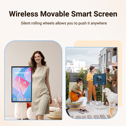 N newline FlexGo 32 Portable TV, Google EDLA-Certified Rolling TV