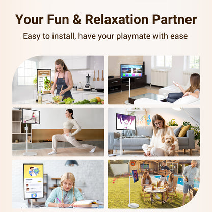 N newline FlexGo 32 Portable TV, Google EDLA-Certified Rolling TV