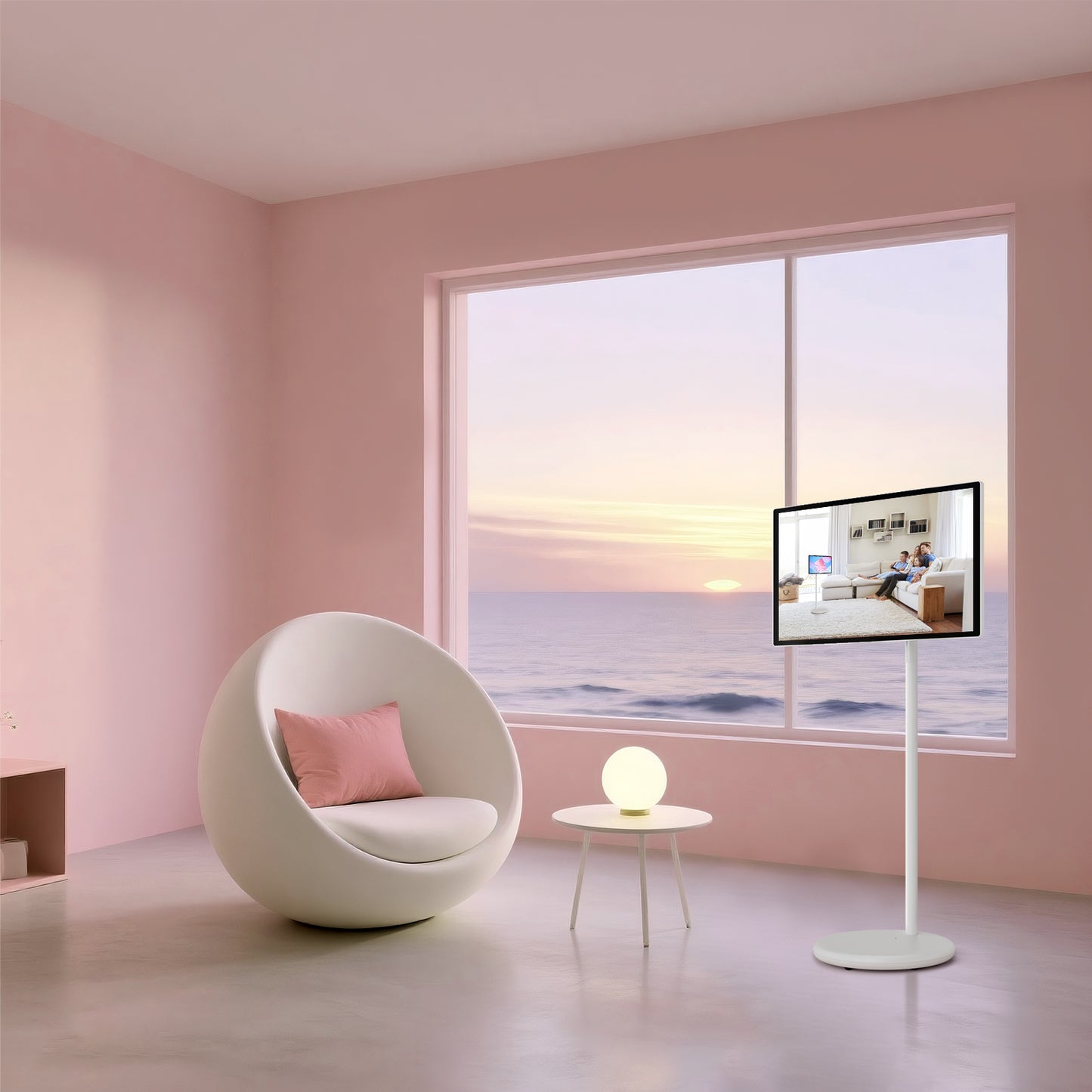 N newline FlexGo 32 Portable TV, Google EDLA-Certified Rolling TV