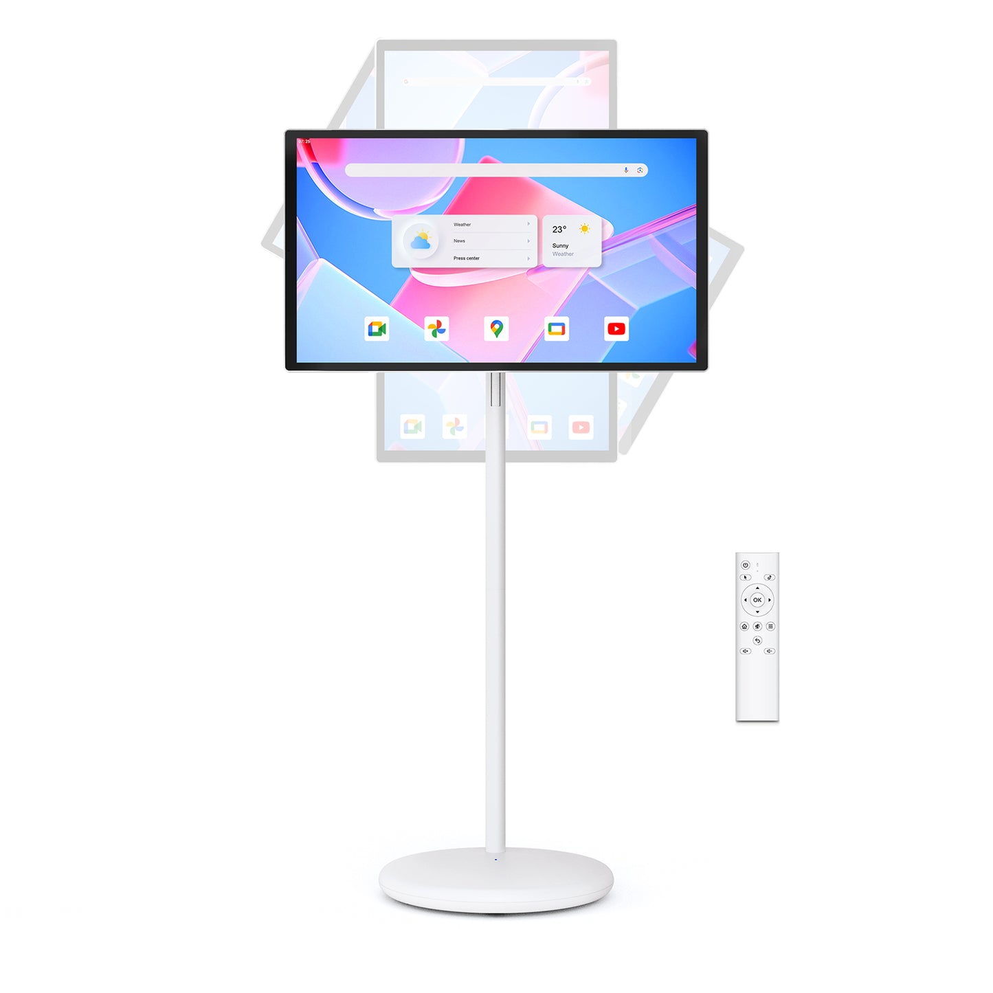 N newline FlexGo 32 Rolling TV, 32 Inch Portable TV, Google EDLA-Certified